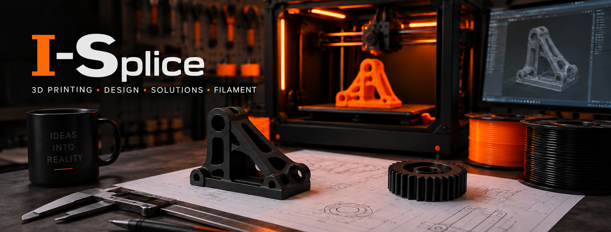 I-Splice — van idee naar werkelijkheid. 3D-printing, CAD en design, maatwerk oplossingen en filamenten.